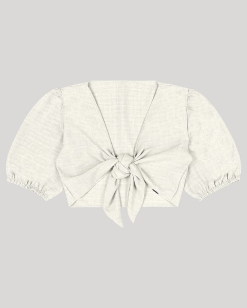 Cropped Mangas Balão Cereja Rosa - .NATURAL