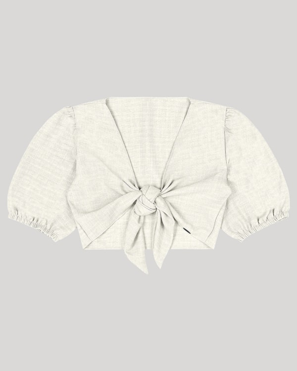 Cropped Mangas Balão Cereja Rosa - .NATURAL