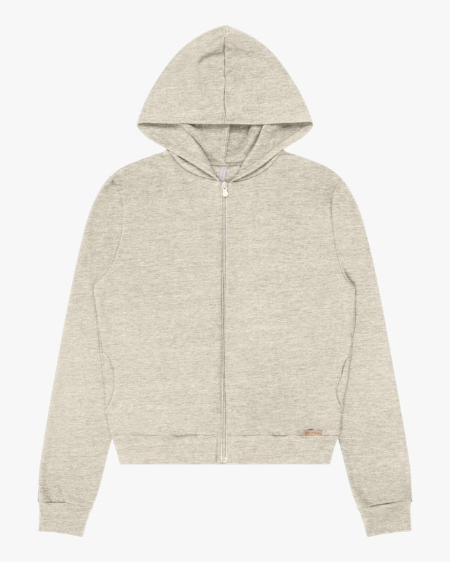 Jaqueta Básica Feminina com Capuz Cereja Rosa - Cinza-96eccced-5b9c-474a-bfc2-fffeb5a8a42b