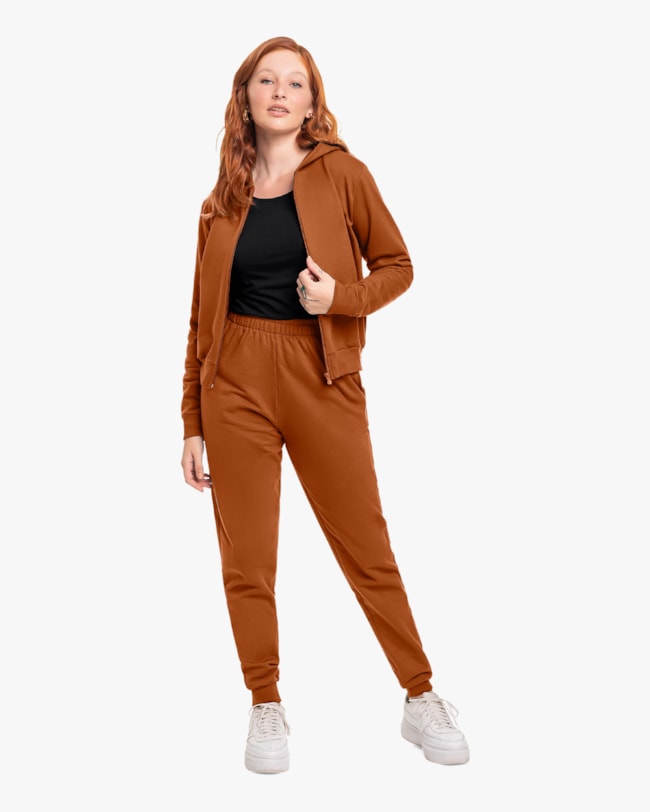 Jaqueta Básica Feminina em Moletom com Capuz - Cereja Rosa - Inca-0eb0e0d7-df26-4179-80a4-5bbdd857e28e