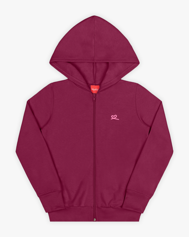 Jaqueta Básica Infantil Menina com Capuz em Moletom - Kely Kety - Roxo-594c680a-54b4-4228-83fe-b75a75273ad5