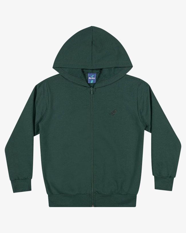 Jaqueta Básica Infantil Menino em Moletom ReiRex Verde-a85e812d-c697-4c66-9187-1d6d669ae78a