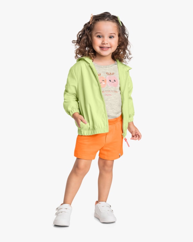 Jaqueta Corta Vento Infantil Menina com Capuz - Kely Kety - Matcha-61ec8fa0-af2d-47d4-904d-47db0d5ab750