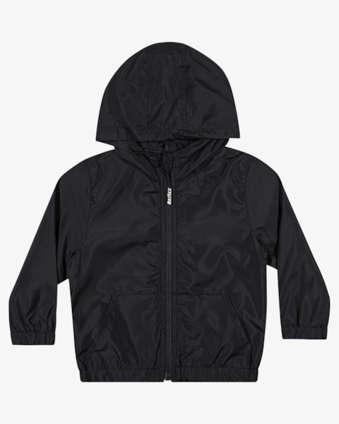 Jaqueta Corta Vento Infantil Menino com Capuz ReiRex - Preto