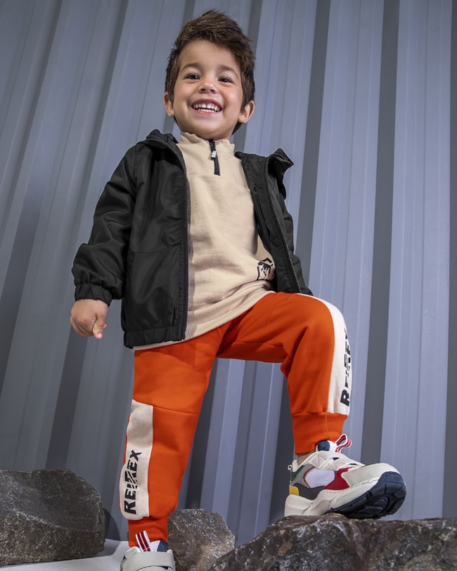 Jaqueta Corta Vento Infantil Menino com Capuz ReiRex - Preto-c9e5ea0b-f205-4452-88e9-ca541b410af9