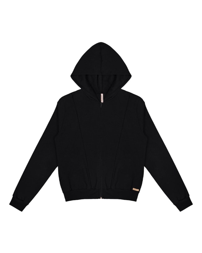 Jaqueta Feminina com Capuz em Moletom Cereja Rosa Preto-c5212577-d4bb-4342-b37c-312a8fc68b8c