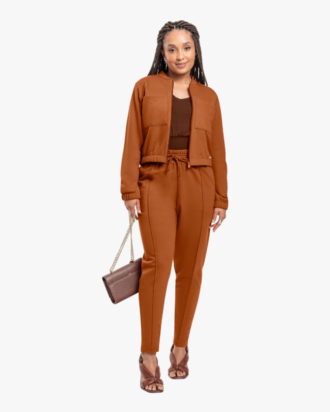 Jaqueta Feminina em Moletom com Bolso - Cereja Rosa - Inca-35abc330-709d-4a05-ba27-1927d31fb790