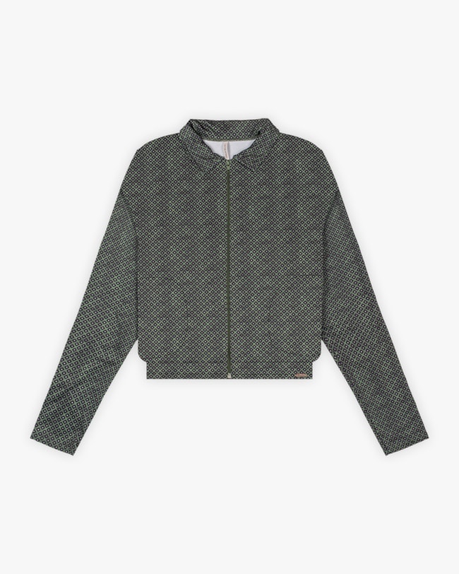 Jaqueta Feminina Estampada em Malha Felpada - Cereja Rosa - Army-27aaa1a6-67c6-4520-9e59-f7564a7faa11