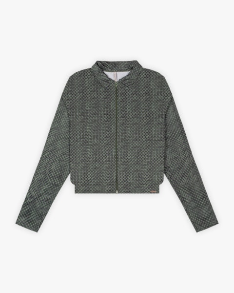 Jaqueta Feminina Estampada em Malha Felpada - Cereja Rosa - Army