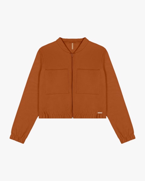 Jaqueta Feminina Plus Size em Moletom com Bolso - Cereja Rosa - Inca