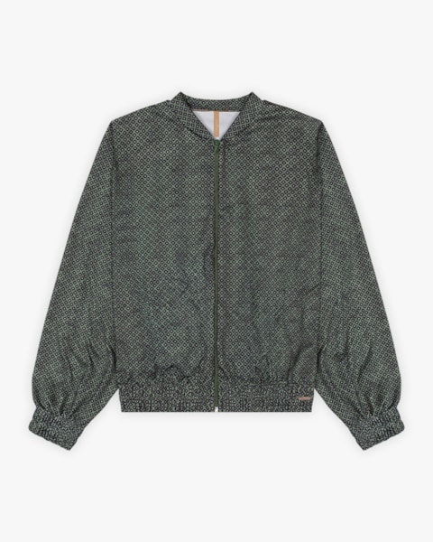 Jaqueta Feminina Plus Size Estampada em Malha Felpada - Cereja Rosa - Preto