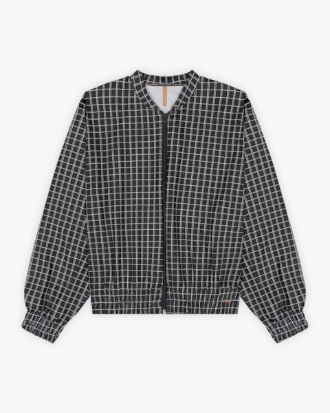 Jaqueta Feminina Plus Size Estampada em Malha Felpada - Cereja Rosa - Preto