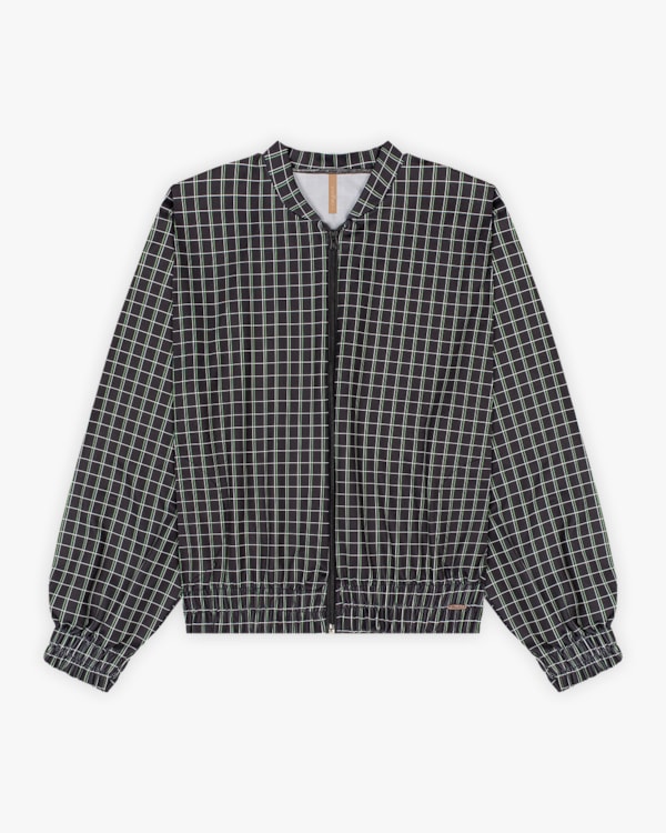 Jaqueta Feminina Plus Size Estampada em Malha Felpada - Cereja Rosa - Preto