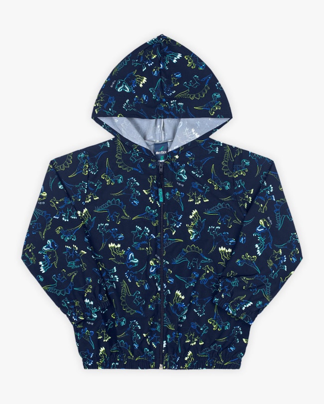 Jaqueta Infantil Masculina Corta Vento Estampada - ReiRex - Azul-48e72fe1-b2c2-4fbd-9d20-f1d0142d5ab4