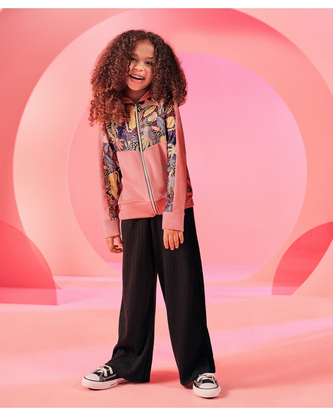 Jaqueta Infantil Menina com Recortes Estampado Kely Kety Rosa-bf46bb37-165a-48b5-a93a-871f6a78ac61