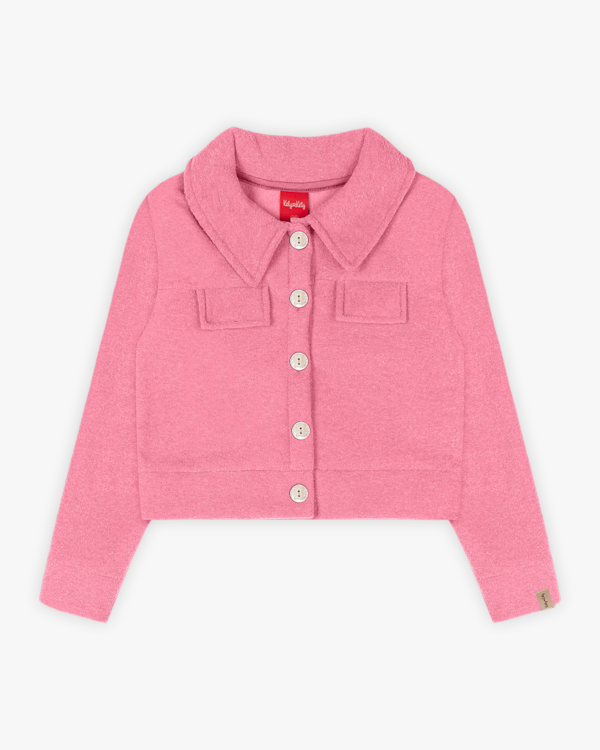 Jaqueta Infantil Menina em Moletom com Botões - Kely Kety - Sorbet-10