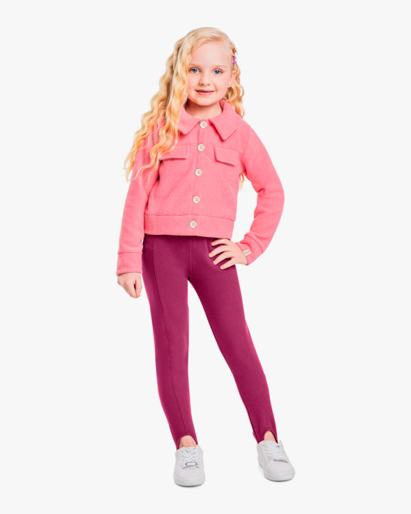 Jaqueta Infantil Menina em Moletom com Botões - Kely Kety - Sorbet-10