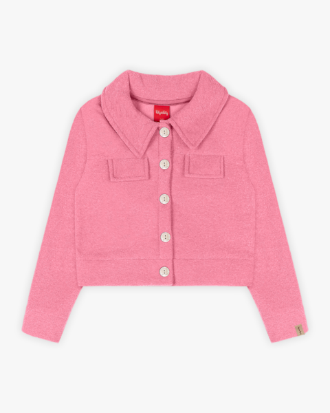 Jaqueta Infantil Menina em Moletom com Botões - Kely Kety - Sorbet