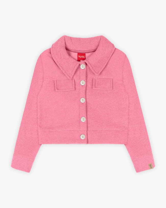 Jaqueta Infantil Menina em Moletom com Botões - Kely Kety - Sorbet-53e65491-2e22-4122-8314-63589fa3e1ae