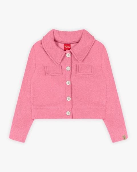 Jaqueta Infantil Menina em Moletom com Botões - Kely Kety - Sorbet