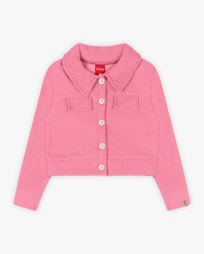 Jaqueta Infantil Menina em Moletom com Botões - Kely Kety - Sorbet-87203ff7-a0ea-465f-9cbc-ab6744de8604