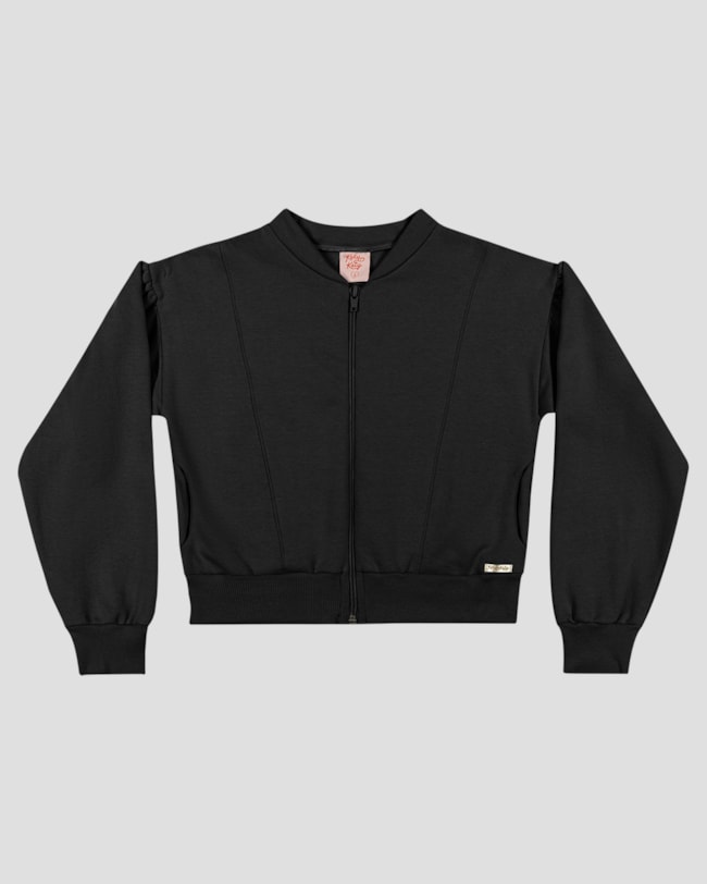 Jaqueta Infantil Menina em Moletom - Kely Kety - Preto-657c39c3-5073-4f81-9bff-26323b10605b