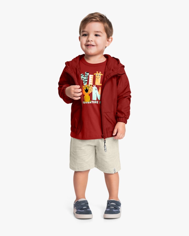 Jaqueta Infantil Menino Corta Vento com Capuz - ReiRex - Ferrugem-d0d506e7-af1f-4111-9299-9b416e950a09