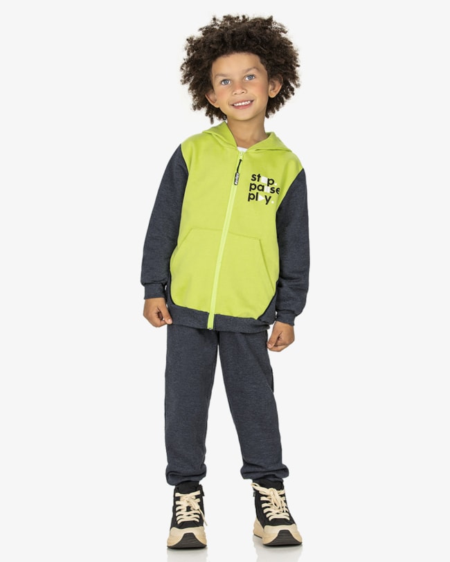 Jaqueta Infantil Menino em Moletom com Capuz ReiRex - Verde-02b09d94-fef8-44a5-bc32-7946865742ff