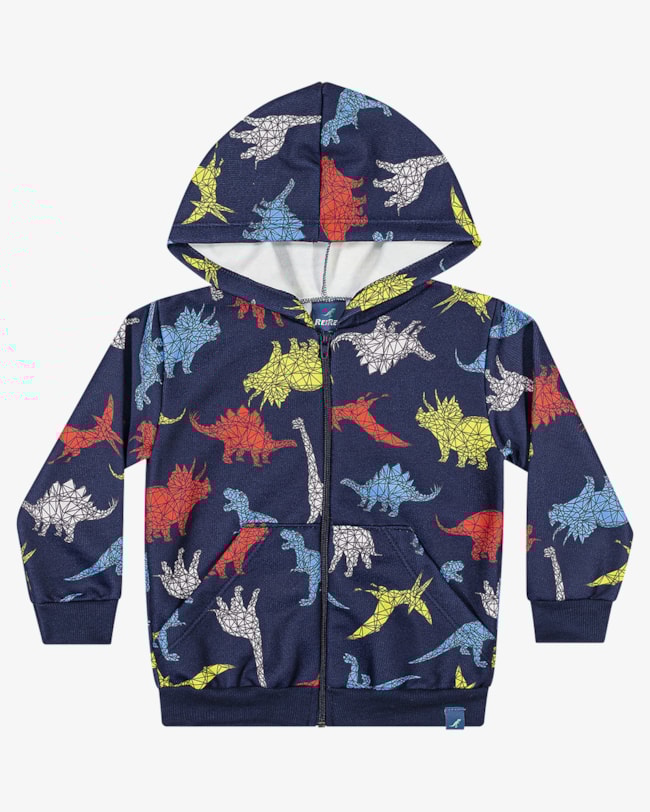 Jaqueta Infantil Menino em Moletom Estampado ReiRex -Azul-4132b0bf-fb22-4bcd-966a-f277c5ac5e88