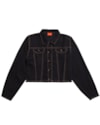 Jaqueta Jeans Juvenil Feminina Based Botões 18.PRETO-a19a9c49-6195-42d0-961a-b1c571f3c61e