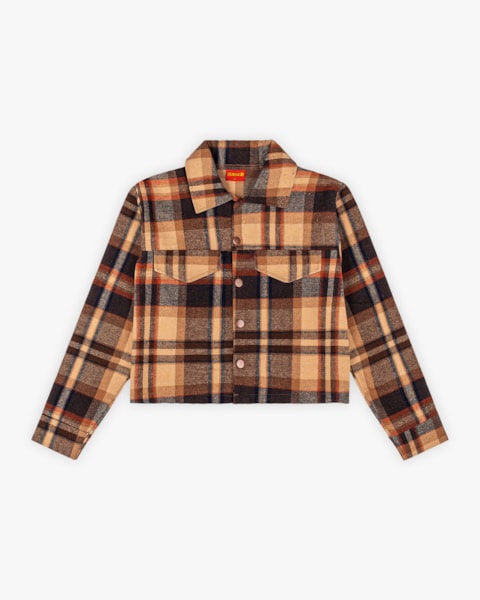 Jaqueta Juvenil Feminina em Flanela Xadrez com Botões - BaseD - Teddy