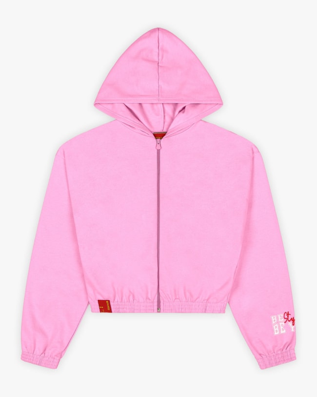 Jaqueta Juvenil Feminina em Moletom com Capuz - BaseD - Rosa-7692df37-3bcb-43f8-a4f9-5bd930fd8045