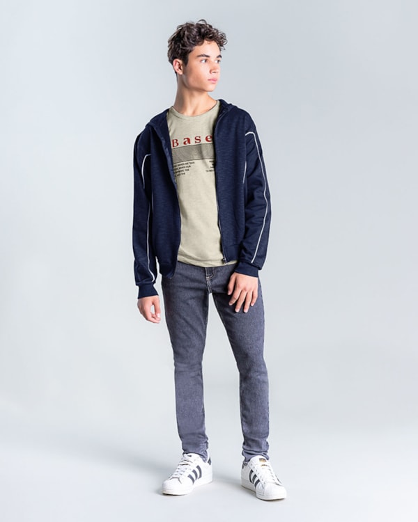 Jaqueta Juvenil Masculina com Estampa nas Costas BaseD - Oxford