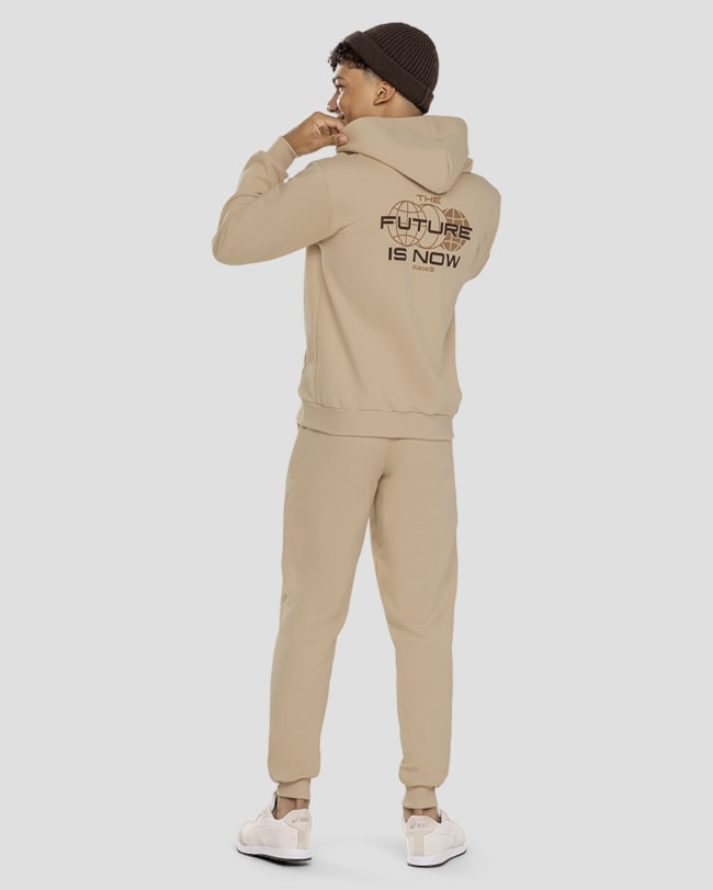 Jaqueta Juvenil Masculina em Moletom com Capuz - BaseD - Bege-90378235-3bb7-4da6-9c1f-501f847ac1b4