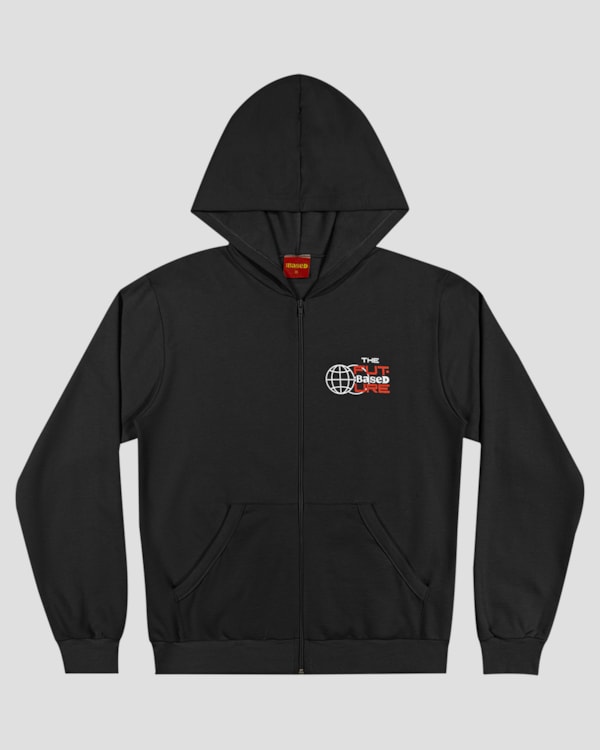 Jaqueta Juvenil Masculina em Moletom com Capuz - BaseD - Preto