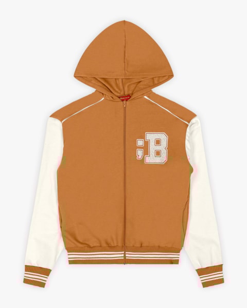 Jaqueta Juvenil Masculina em Moletom Estilo Esportivo - BaseD - Gengibre