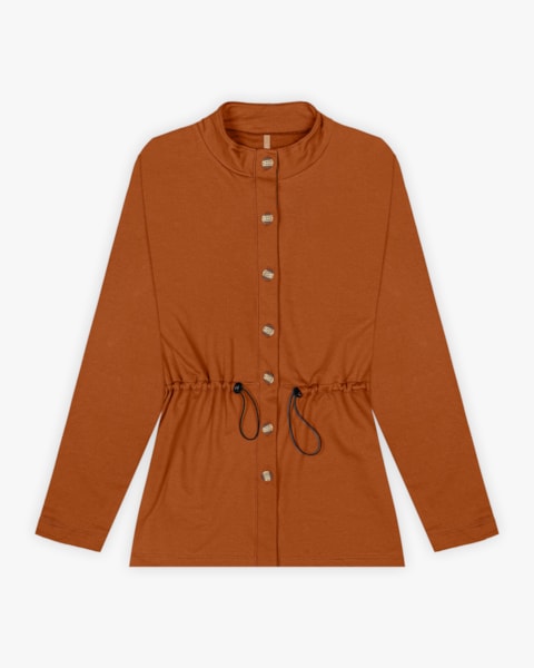 Jaqueta Parka Feminina Plus Size em Moletom - Cereja Rosa - Inca