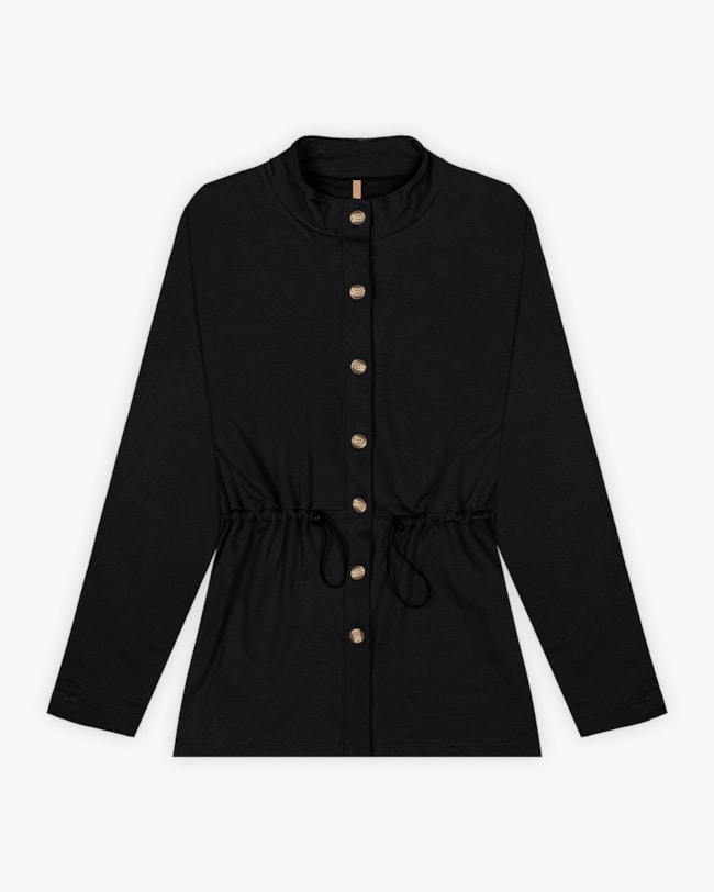 Jaqueta Parka Feminina Plus Size em Moletom - Cereja Rosa - Preto-9791e970-4d7e-4049-bb72-fe3322dfb526