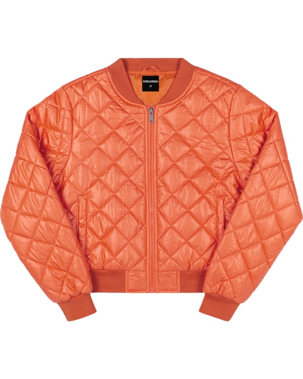 Jaqueta Puffer Feminina Cereja Rosa Forrada