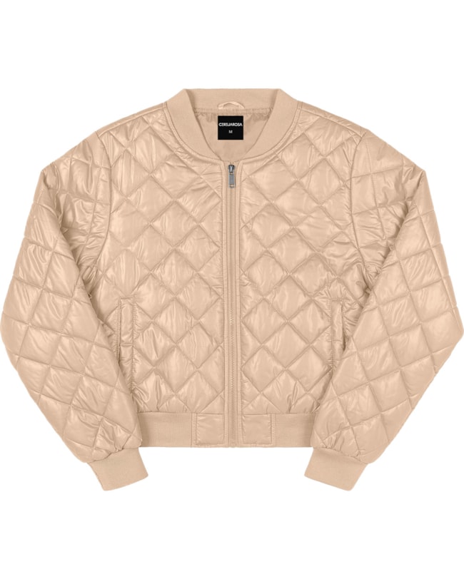 Jaqueta Puffer Feminina Cereja Rosa Forrada-b86c153b-36e5-4c52-9390-1e6b9cf4f6e9