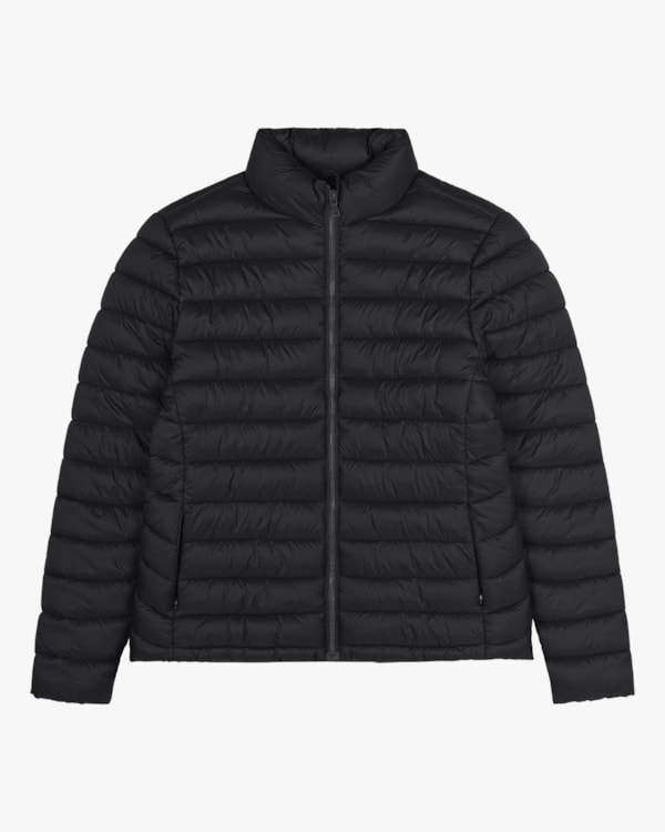 Jaqueta Puffer Feminina Cereja Rosa Preto