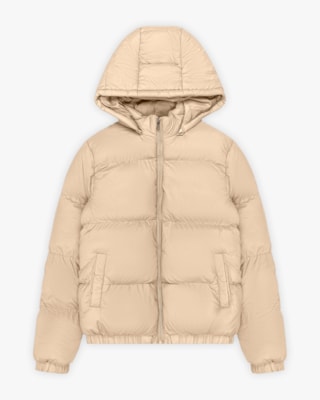 Jaqueta Puffer Feminina com Capuz Removível e Bolso - Cereja Rosa - Deserto-G