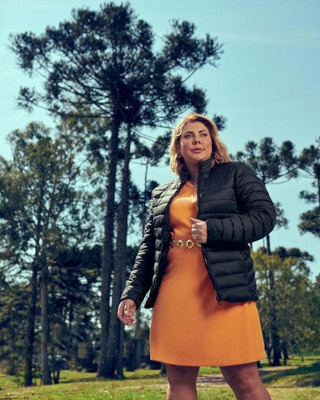 Jaqueta Puffer Feminina Plus Size Cereja Rosa Preto-a3310f9d-304f-4a47-9c2f-387e3d094cde