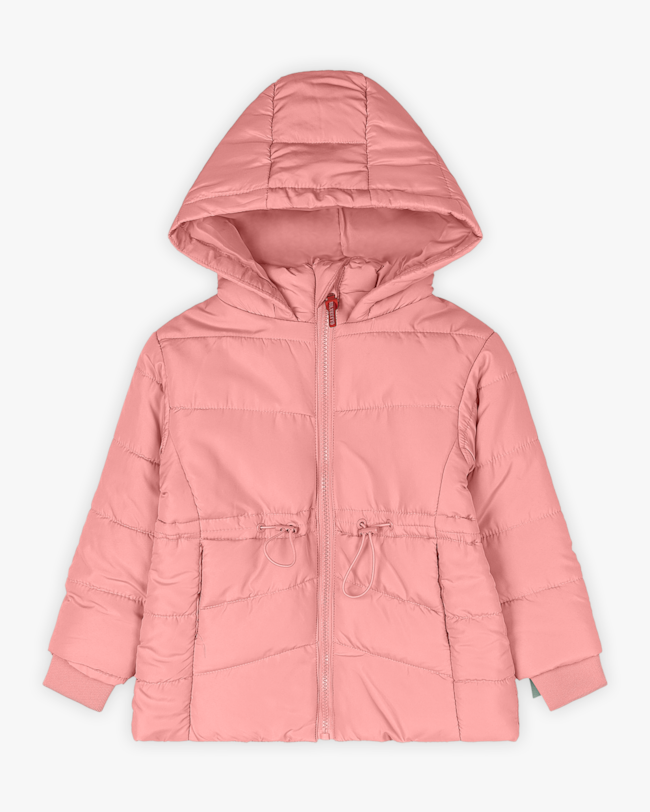 Jaqueta Puffer Infantil Menina com Capuz e Bolso - Kely Kety - Rosa-bb45a299-9086-42a9-9cc3-3775c183c7e2
