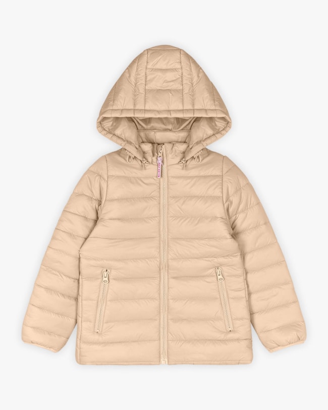 Jaqueta Puffer Infantil Menina com Capuz Removível - Kely Kety - Nude-6fe8f92e-19f6-4fe9-a20e-d1b6ec7444ec