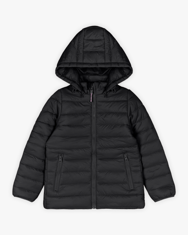 Jaqueta Puffer Infantil Menina com Capuz Removível - Kely Kety - Preto-10-3b7e924c-91e2-4e96-894e-451b34187b67