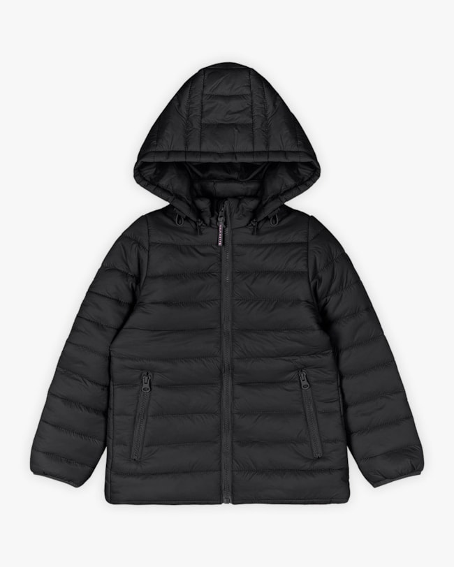 Jaqueta Puffer Infantil Menina com Capuz Removível - Kely Kety - Preto-f57d93b1-541f-4509-b3b3-55de0cda2491