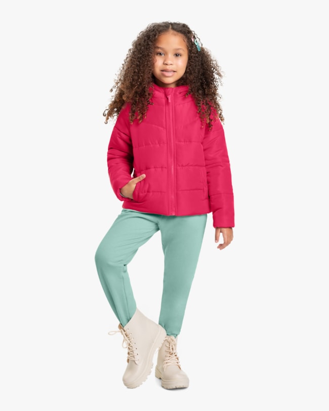 Jaqueta Puffer Infantil Menina Kely Kety -Rosa-a47a6da1-a47d-4708-ae06-2407b98a2394