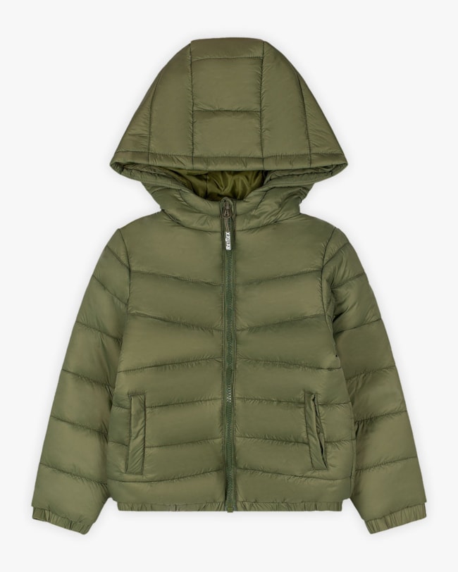 Jaqueta Puffer Infantil Menino com Capuz e Bolso - ReiRex - Verde-f1d4d06a-bc07-42d9-88d6-0f02656f391a