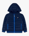 Jaqueta Puffer Infantil Menino com Capuz e Retilínea - ReiRex - Azul-778e21d7-cd91-4c55-bc0a-7fc0162cec61